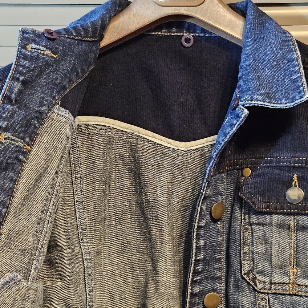 Preloved Size 12 one-off designer jeans jacket fr. sample sale. Corduroy & denim - Picture 11 of 14
